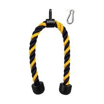 100 Cm 28mm Sarı Lacivert Kalın Profesyonel Triceps Halatı - Rope Pushdown - Cable Egzersiz Aparatı