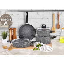 Amboss Orion 4'lü 7 Parça Granit Tencere Seti Gri