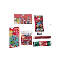 Benisa Shop Fatih 12 Li Kırtasiye Set , Kuruboya, Suluboya , Pastel Boya , Keçeli Kalem,kalem Set , Silgi Çok Renkli