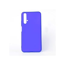 Kilifone - Huawei Uyumlu Honor 20 - Kılıf Mat Renkli Esnek Premier Silikon Kapak - Saks Mavi