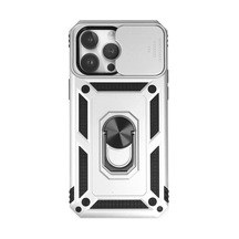 Apple Uyumlu iPhone 14 Pro Kılıf Pars Lens Yüzüklü Silikon - Gümüş 0.2M-Çok Renkli