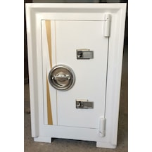 Çelik Para Kasası 65 Cm Beyaz Gold Çızgılı Şi Freli