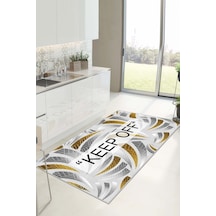 West Home Dijital Baskı Yıkanabilir Kaymaz Taban Salon Halısı Mutfak Halısı Yolluk Wh 527 Gold