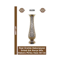 Özel Üretim Dekorasyon Ürünü Şık Parça Ofis Dekoru Pirinç Vazo 50 Cm Bakır Pirinç