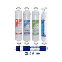 WaterMelon Kapalı Kasa 12 Inç Inline Su Arıtma Cihazı Filtresi 5 Aşamalı 80 GPD Domestic Membranlı Set