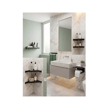 Modern Mat Siyah Metal Banyo Aksesuar Seti 5 Li Ful Paket Banyo Düzenleyici Raf & Askılık & Montaj Gerektirmez
