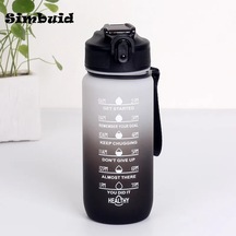 600ml/750ml/1000ml Spor Şişesi Zaman Ölçeği İle Açık Degrade Renk İçme Suyu 600ml Black-d 600ml To 1000ml 600ml Black-d