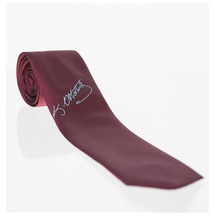Gaffy Atatürk İmza Desenli Dokuma Bordo Kravat - Ak-25 Bordo
