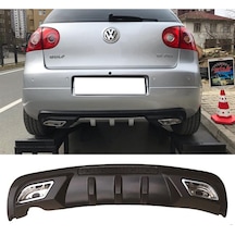 Vw Golf Mk5 Uyumlu Difüzör Difizör Siyah + Kare Egzoz Görünüm C Tip 2003-2009
