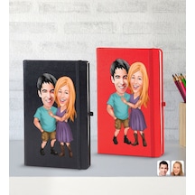 BK Gift Kişiye Özel Sevgililer Karikatürlü 2’li Defter Seti, Sevg