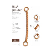 Vollen Yarn Doğal Masif Ahşap Çanta Sapı 40 Cm El Yapımı Boncuklu Çanta Kulpu Dayanıklı Çanta Aksesuarı Bej