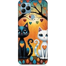 General Mobile Gm 21 Uyumlu Aşık Siyah Ve Beyaz Kediler Desenli Silikon Kılıf