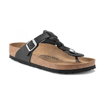 Birkenstock Gizeh Leoi Braided Parmakarası Siyah Kadın Terlik Siyah