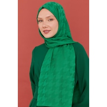 Mirsoy Scarf Kazayağı Desen İpeksi Jakar Şal - Benetton Yeşili Benetton Yeşili