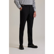 Erkek Siyah Regular Fit Yan Cepli Kışlık Kanvas Pantolon