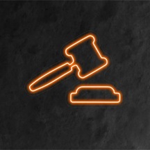 Adalet Tokmağı Şekilli Neon Tabela Turuncu