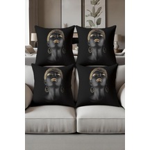 Dijital Baskılı Yumuşak Dokulu 4 Lü Kırlent Kılıfı Takımı 43x43 Cm Krl0026 Renkli