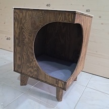 Dekoratif Ahşap Kedi Evi Ve Yan Sehpa