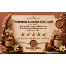El Yapımı Mumlar Için Thank You Kartı Müşteri Yorum Kartı 100 Adet - Kahverengi - 095