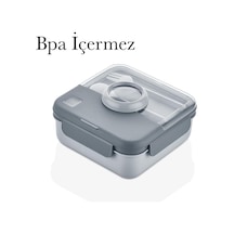 Paket Yemek Kutusu Bpa İçermez Çatal Kaşıklı Beslenme Kutusu Gri Çok Renkli