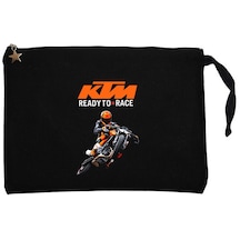 KTM Ready To Race Moto Siyah Clutch Astarlı Cüzdan / El Çantası