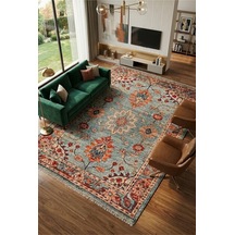 Dekoratif Halı Kaymaz Taban Leke Tutmaz Yıkanabilir Kilim Özel Ölçü Salon Halısı 3030
