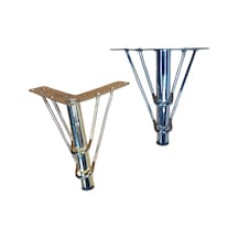 Flamingo Model 12 Cm Krom Metal Mobilya, Dolap, Koltuk, Tv Ünitesi Ayakları 4 Adet Gümüş