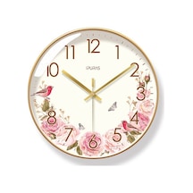 Goldenqian Samuel Nugent 14 Inç Basit Pastoral Tarzı Oturma Odası Duvar Saati P8ono5 Altın