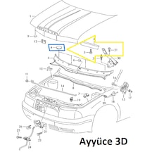 Ayyüce 3d, Octavia Mk1 Öncam Önü Silecek Muhafaza Vida Kapağı 3x