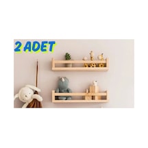 Ahşap Montessori Raf Bebek Çocuk Odası ''2 Adet'' Doğal Ahşap Doğal Ahşap
