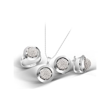 Kuyumcudükkani Avusturya"crystal"taşlı Mini Set -24087-w-w 14 Beyaz