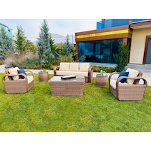 Monalin Home Garden 5 Kişilik Lord Lüks Rattan Örgü Bahçe & Balkon & Teras Oturma Grub Minderli & Camlı & Masalı Ekstra Lüks Takım Krem Monalin Home Garden 5 Kişilik Lord Lüks Rattan Örgü Bahçe & Balkon & Teras Oturma Grub Minderli & Camlı & Masalı Ekstra Lüks Takım Krem