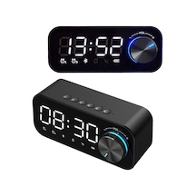 Upway Led Işıklı Dijital Masa Saati Bluetooth Hoparlör Sd Kart Çift Alarm Siyah