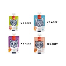 Wanpy Premium 4'ü Lezzetli Kedi Ödülü Seti 12 x 80 G
