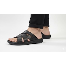 Polaris 5 Nokta 107454.m 5fx Erkek Hakiki Deri Terlik Siyah Siyah