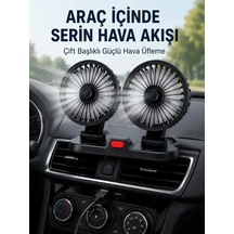Lb Ayarlanabilir Çift Başlıklı Sessiz Araç İçi Vantilatör