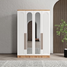 Rosa 4 Kapaklı Aynalı Komple Mdf Gardırop - Elbise Dolabı