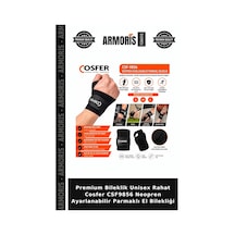 Premium Bileklik Unisex Rahat Cosfer Csf9856 Neopren Ayarlanabilir Parmaklı El Bilekliği Çok Renkli