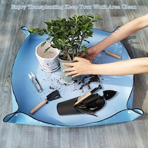 Çiçek saksı toprağı toprak  aktarımı için su geçirmez ped 50x50cm
