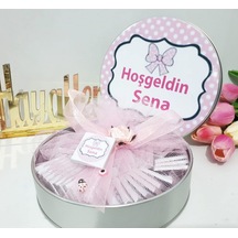 Süslü Çikolatalı Oval Kutu Bebek Çikolatası 50 li