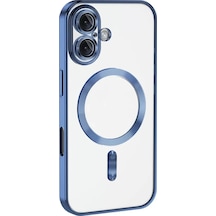 Newface  Apple  Uyumlu iPhone 16 Plus Kılıf Kross Magneticsafe Kapak - Mavi