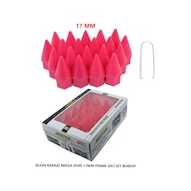 Bijon Kapağı Sivri 17 Mm Pembe 20 Li Set