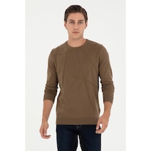 U.S. Polo Assn. Erkek Slim Fit Bisiklet Yaka Haki Kazak 50292869-VR027
