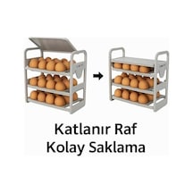 Buzdolabı Yumurta Organizeri 30 Hazneli, Katlanır Raflı, Yaylı Mekanizma & Tarih Kayıt Fonksiyonlu Yumurta Saklama Kutusu