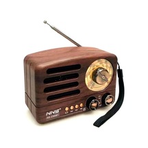 Tcx Küçük Boy Retro, Nostaljik, Ahşap Tasarım Bluetooth Hoparlörlü, Şarjlı, Taşınabilir Büyük Döndürülebilen Düğmeli Fm/am Destekli Radyo Ns3380