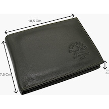 Westpolo Hakiki Deri Kağıt Para Ve Bol Şeffaf Kart Bölmeli Unisex Kartlık - 617 Haki