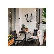 Işıklı Kişiye Özel Çiçekli U Harf Dekoratif Tablo Balkon Duvar Dekorlu Gece Lambası Sarı - 743030017 Sarı