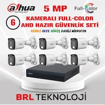 Dahua 5 Mp 6 Kameralı Sesli 30 Metre Renkli Gece Görüşlü Full Hd Kamera Seti