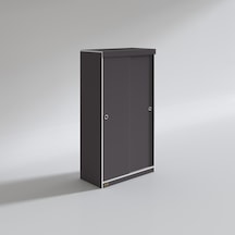 Kenzlife Gardırop Sürgülü Kapaklı Kapılı Karanfil100 Gri Gardolap Dolap