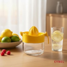 Limon Sıkacağı, Cam Hazneli Limon Sıkma Aleti, Limon Sıkıcı 300 Ml Sarı